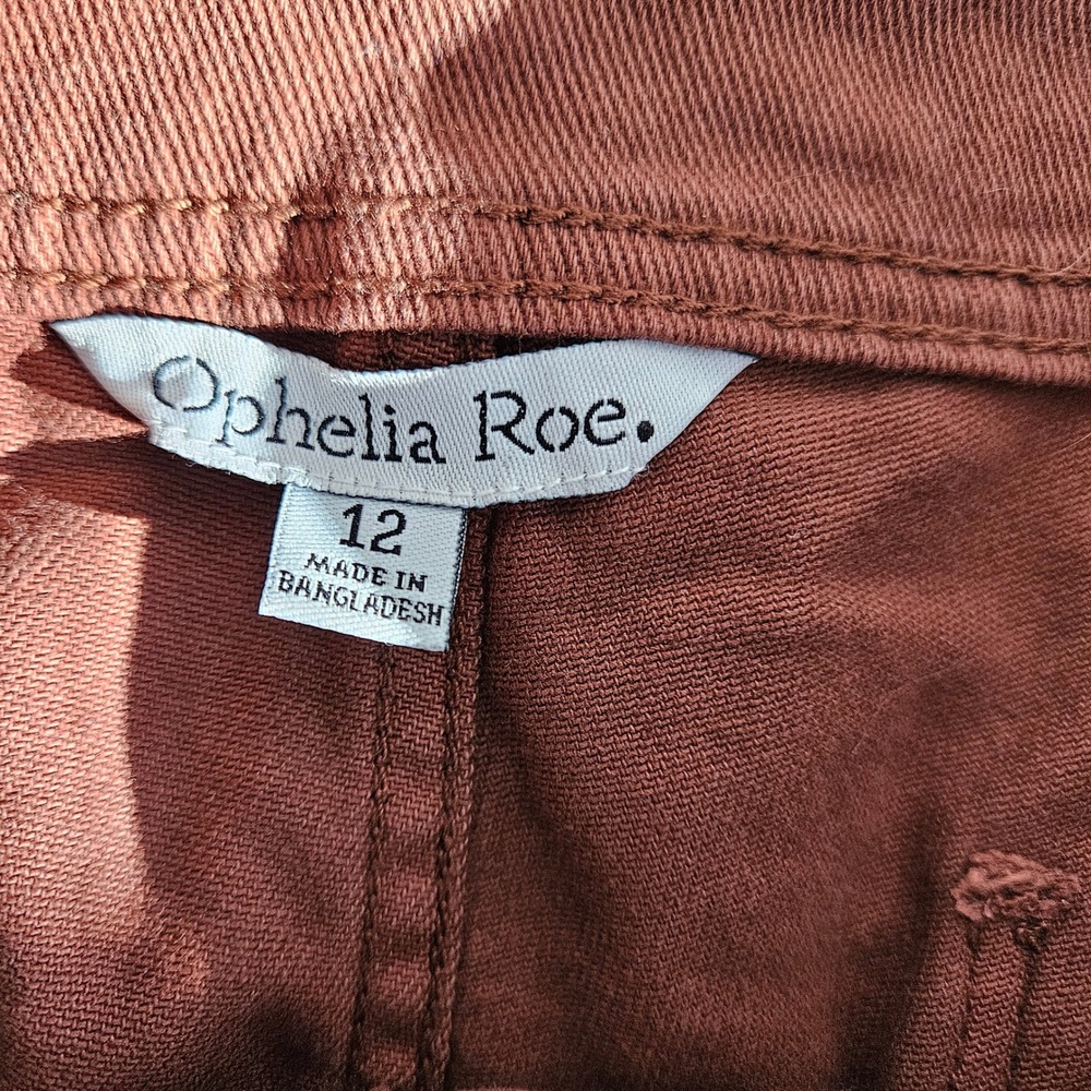Ophelia Roe Wide Leg Pants Womens 12 Flare Rust Brown High‎ Waist Office Casual - Picture 6 of 7
